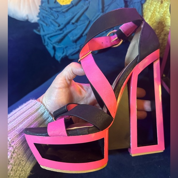 Funky Platform Party Shoes Sz 8 - Picture 4 of 8